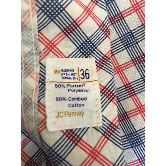 Vintage High Waisted Plaid Shorts Red White and Blue L - Picture 6 of 7